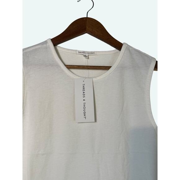 Threads 4 Thought White Eco-Friendly Sleeveless Muscle Tank Top NWT Small - Picture 2 of 6